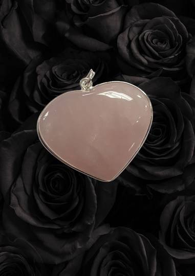 Rose Quartz Wrapped Heart Pendant